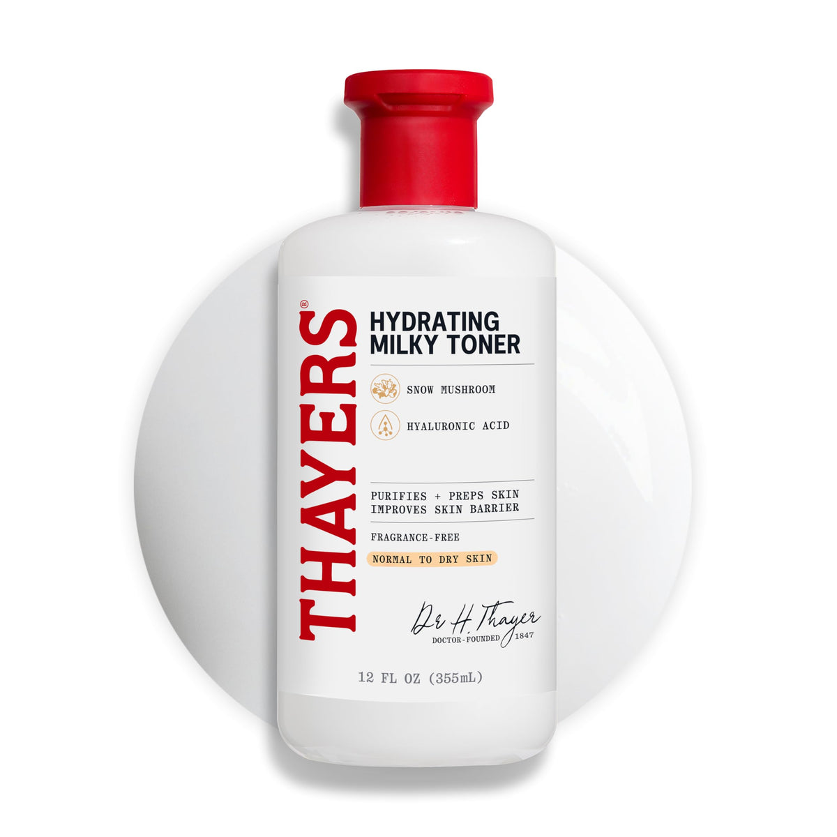 Thayers front packaging showcasing milky toner and gentle hydration