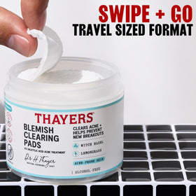 Thayers open container with stacked pads showing travel-ready convenience benefit
