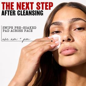 Thayers pad soaked with serum to highlight hydrating, refining action