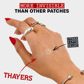 THAYERS patch under light makeup blending invisibly for daytime use