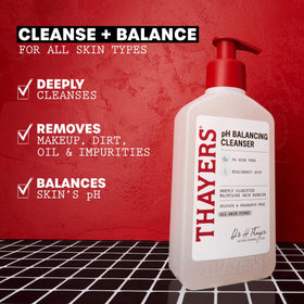 THAYERS foam dispensed in hand demonstrating gentle lather