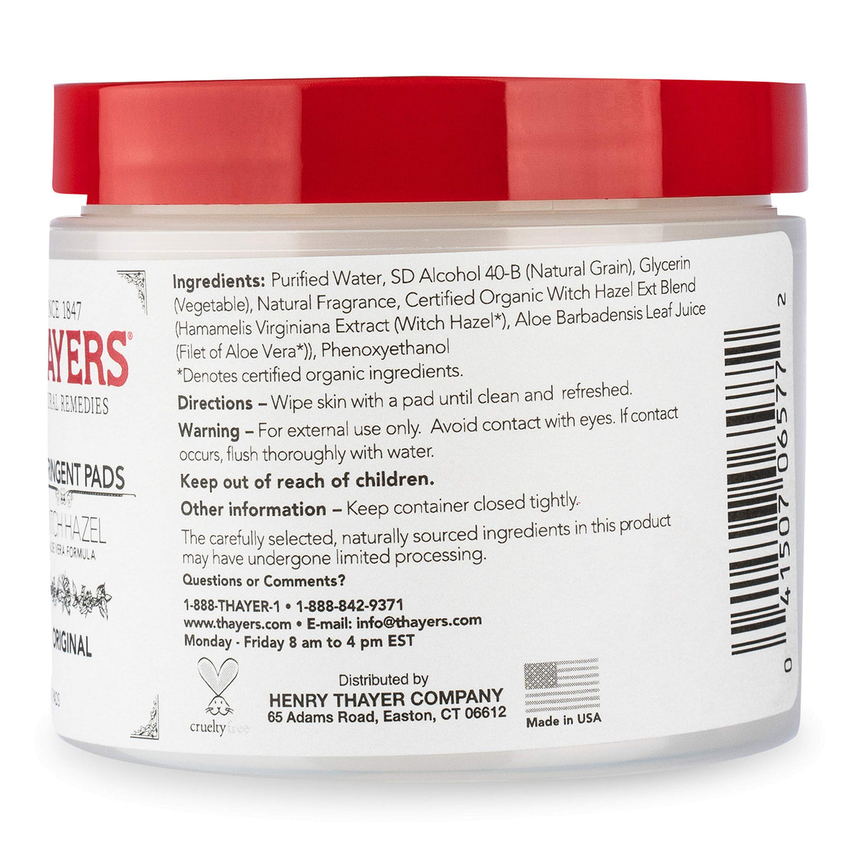 THAYERS resealable pouch being closed to preserve pad moisture