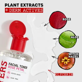 Thayers bottle with rose petal still life emphasizing natural calming benefits