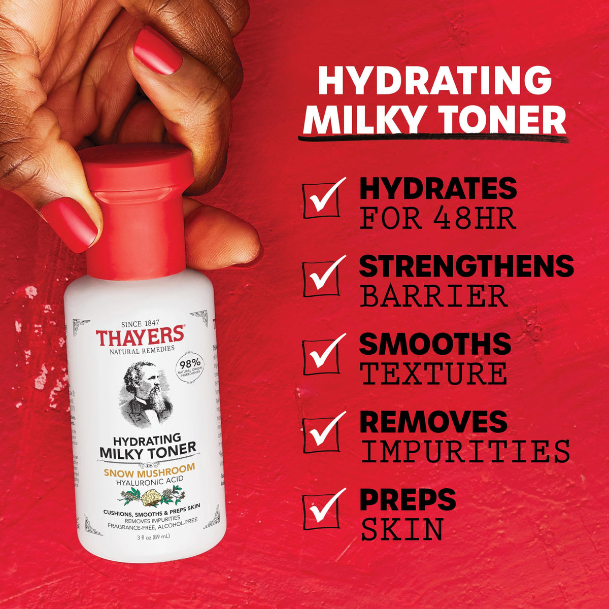 Witch hazel and rose petals with Thayers bottle showing pore refining