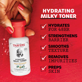 Witch hazel and rose petals with Thayers bottle showing pore refining