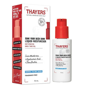 THAYERS front bottle shot showing moisturizing 2.5 oz packaging and product details