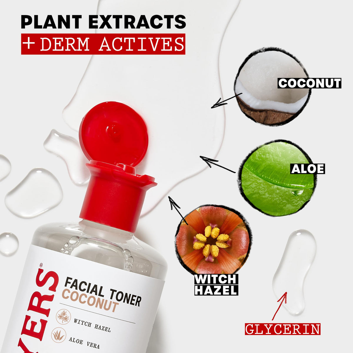 THAYERS mist being sprayed on face, refreshing and cooling effect
