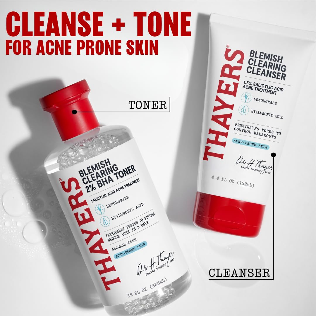Thayers toner on bathroom shelf in daily routine setting for easy use