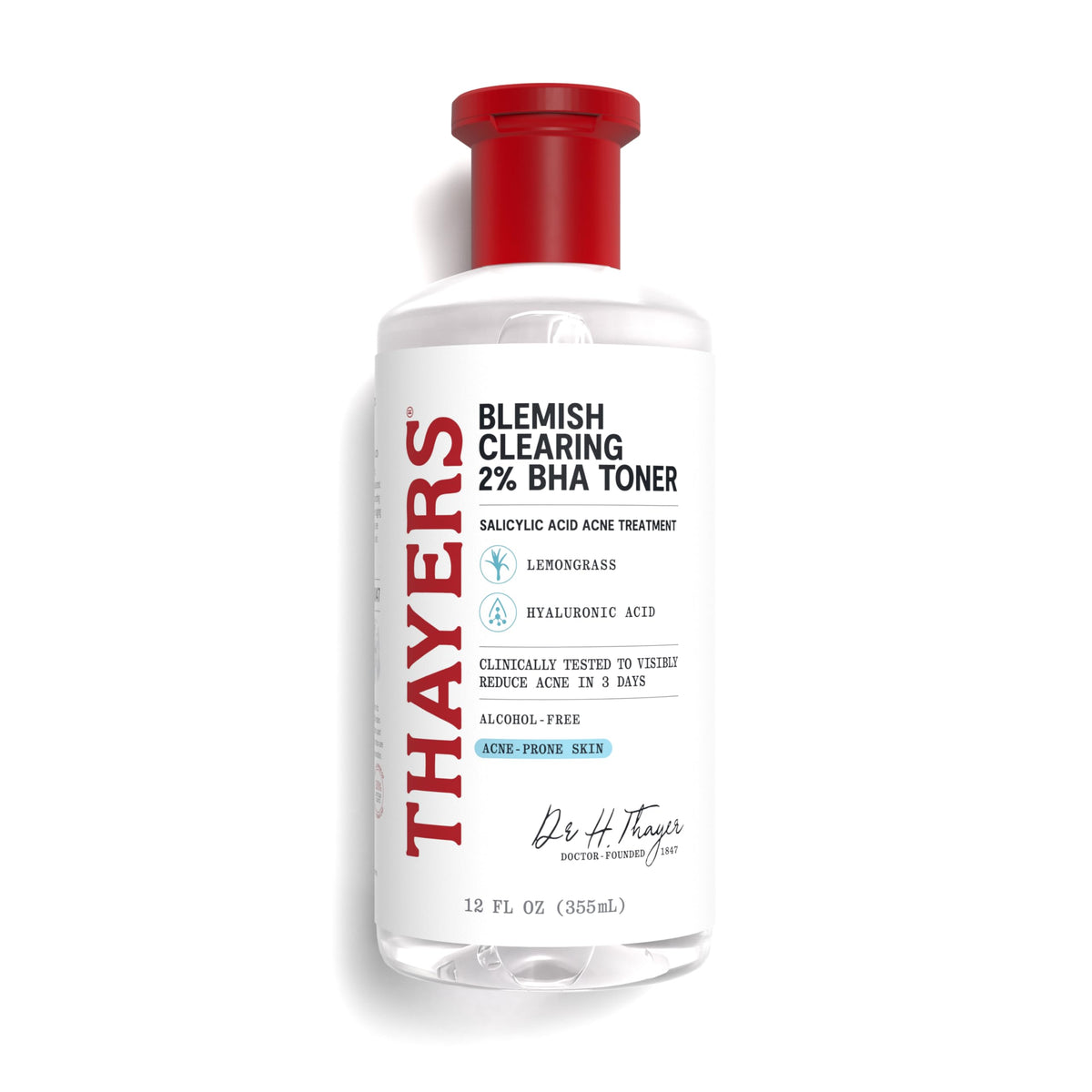 Thayers toner front packaging showing bottle and clear benefits