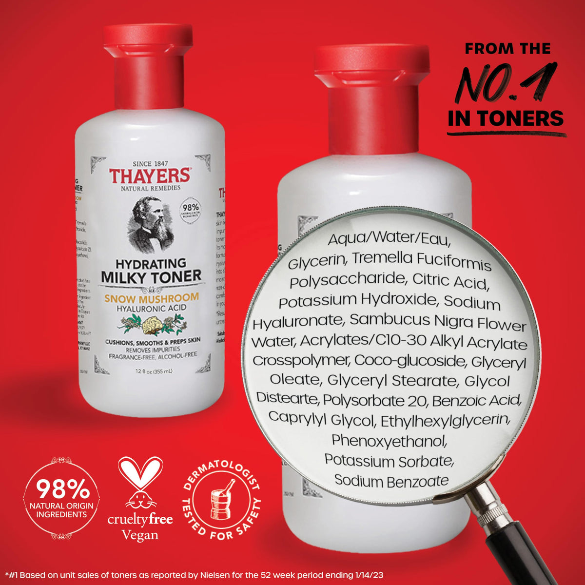 Bathroom shelf with Thayers set showing routine-ready placement