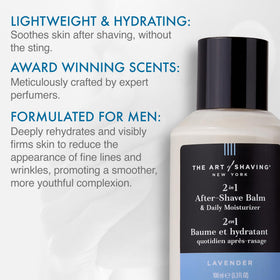 The Art of Shaving pump close-up illustrating easy dispensing and mess-free use benefit