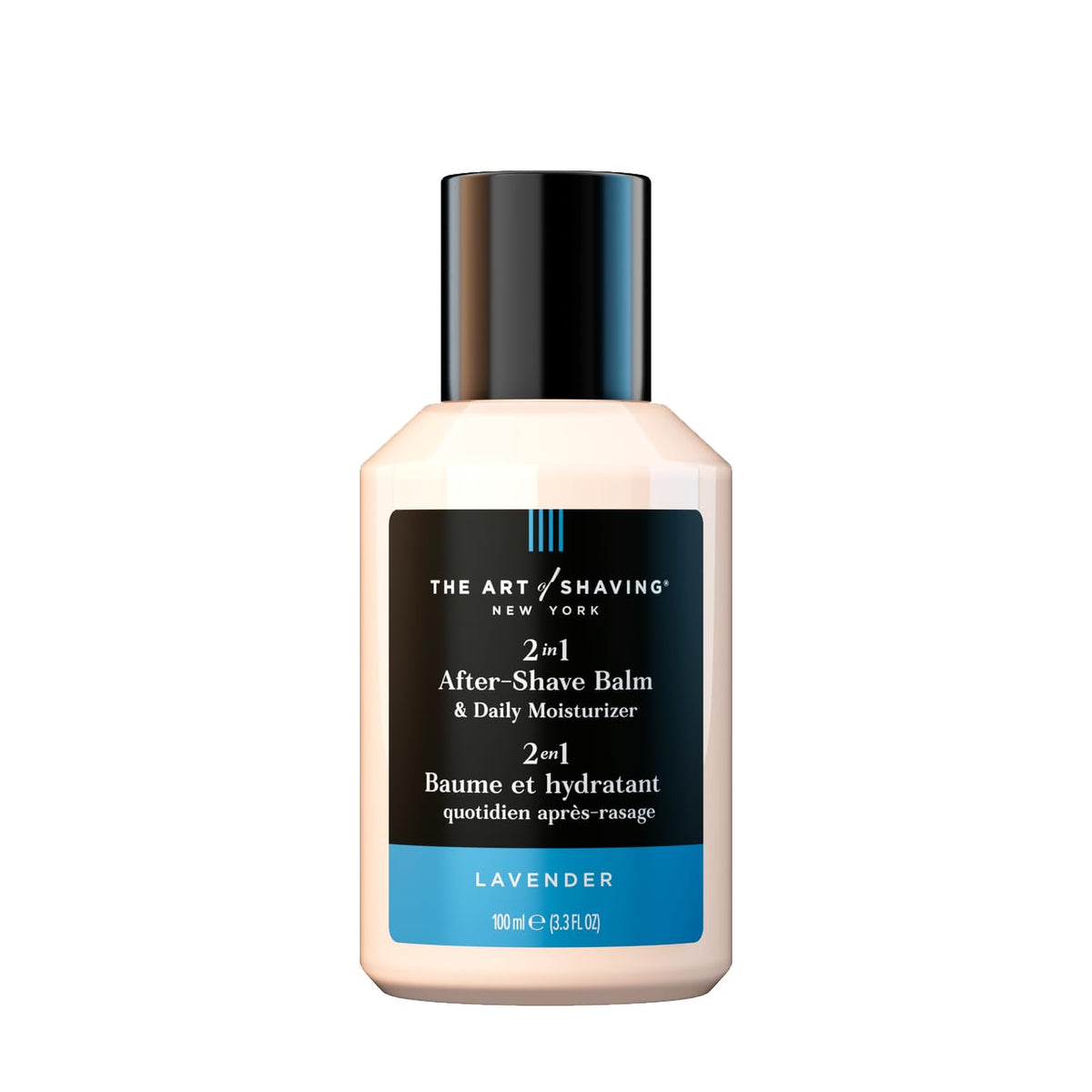 The Art of Shaving front bottle view showing lavender balm and elegant packaging benefit soothing