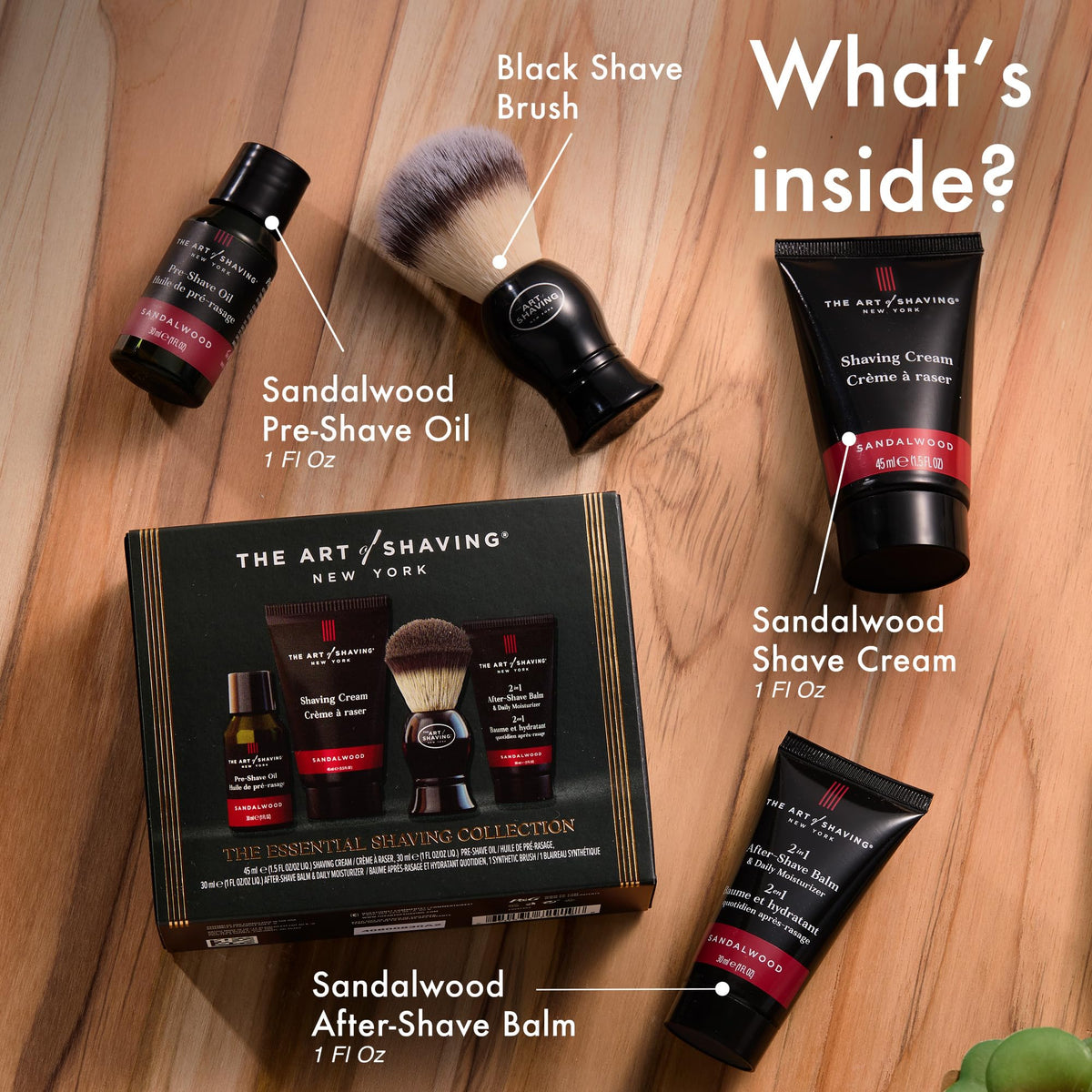 The Art of Shaving pre-shave oil bottle displayed to soften beard and prepare skin