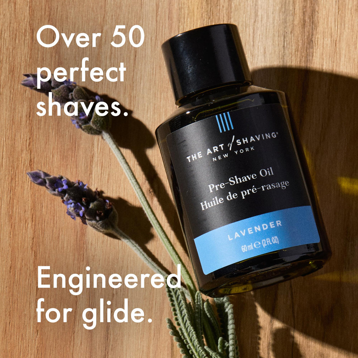 The Art of Shaving oil in hand ready for application to soften beard and protect skin