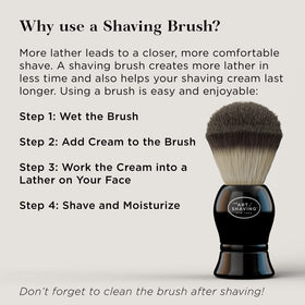 The Art of Shaving sandalwood applied on face with brush demonstrating protective shave benefit