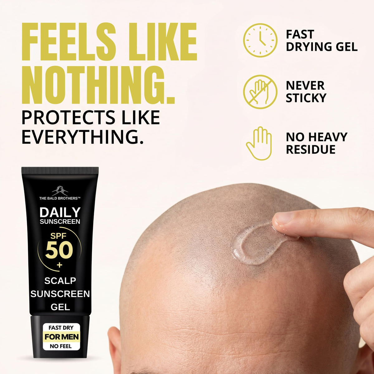 The Bald Brothers back label close-up highlighting ingredients and SPF information for informed use