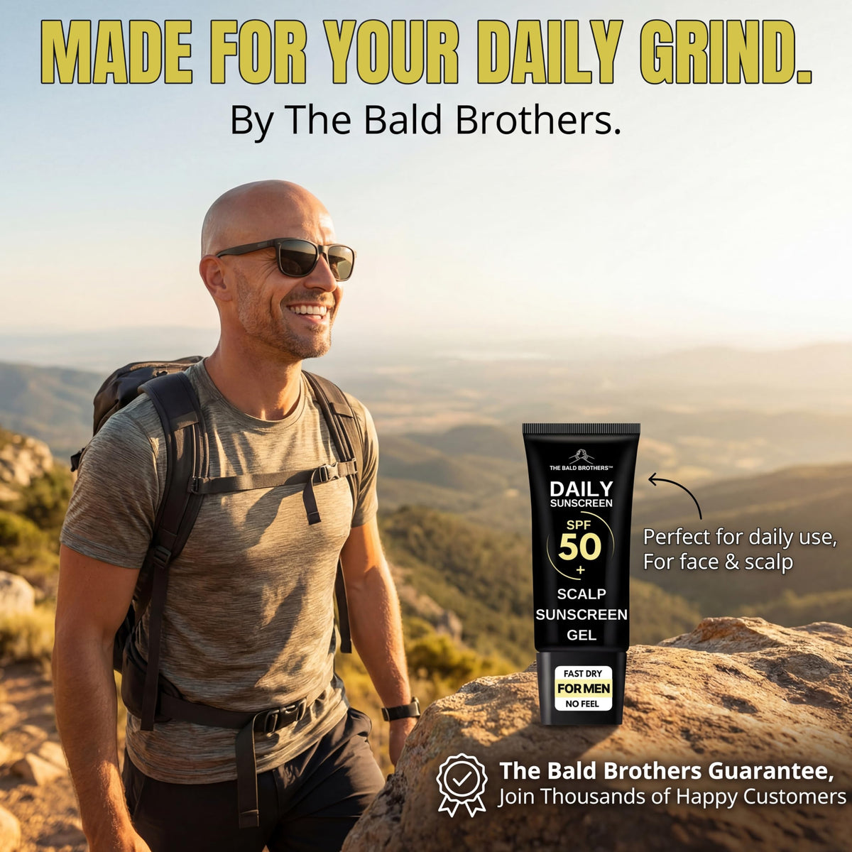The Bald Brothers used outdoors on a sunny day demonstrating practical sun protection during activities