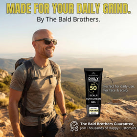 The Bald Brothers used outdoors on a sunny day demonstrating practical sun protection during activities