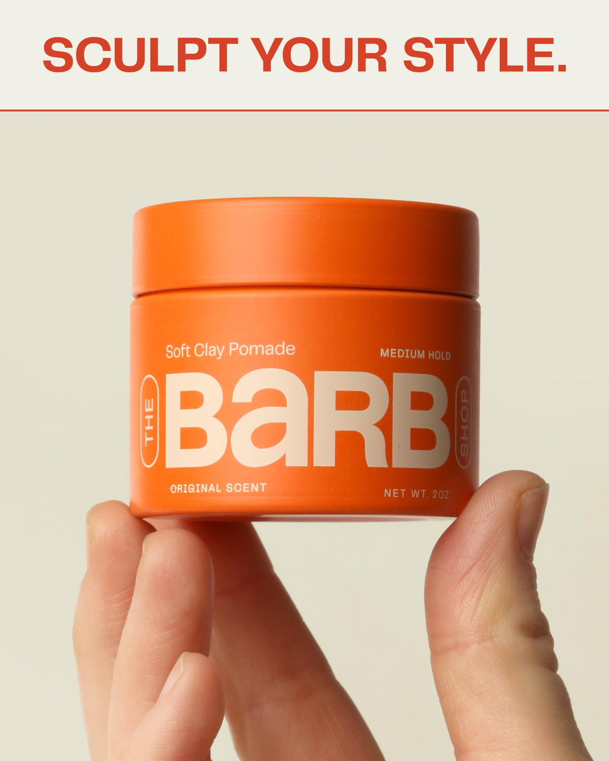 The Barb Shop open jar revealing creamy soft clay texture for easy spread