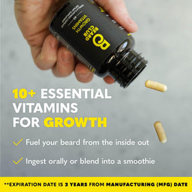 The Beard Club beard shampoo bottle with lather for clean conditioned beard