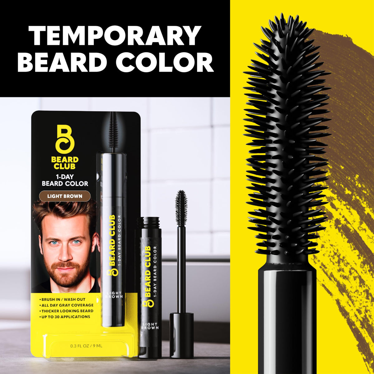 The Beard Club bottle inside a travel kit for on-the-go touch-ups and convenience
