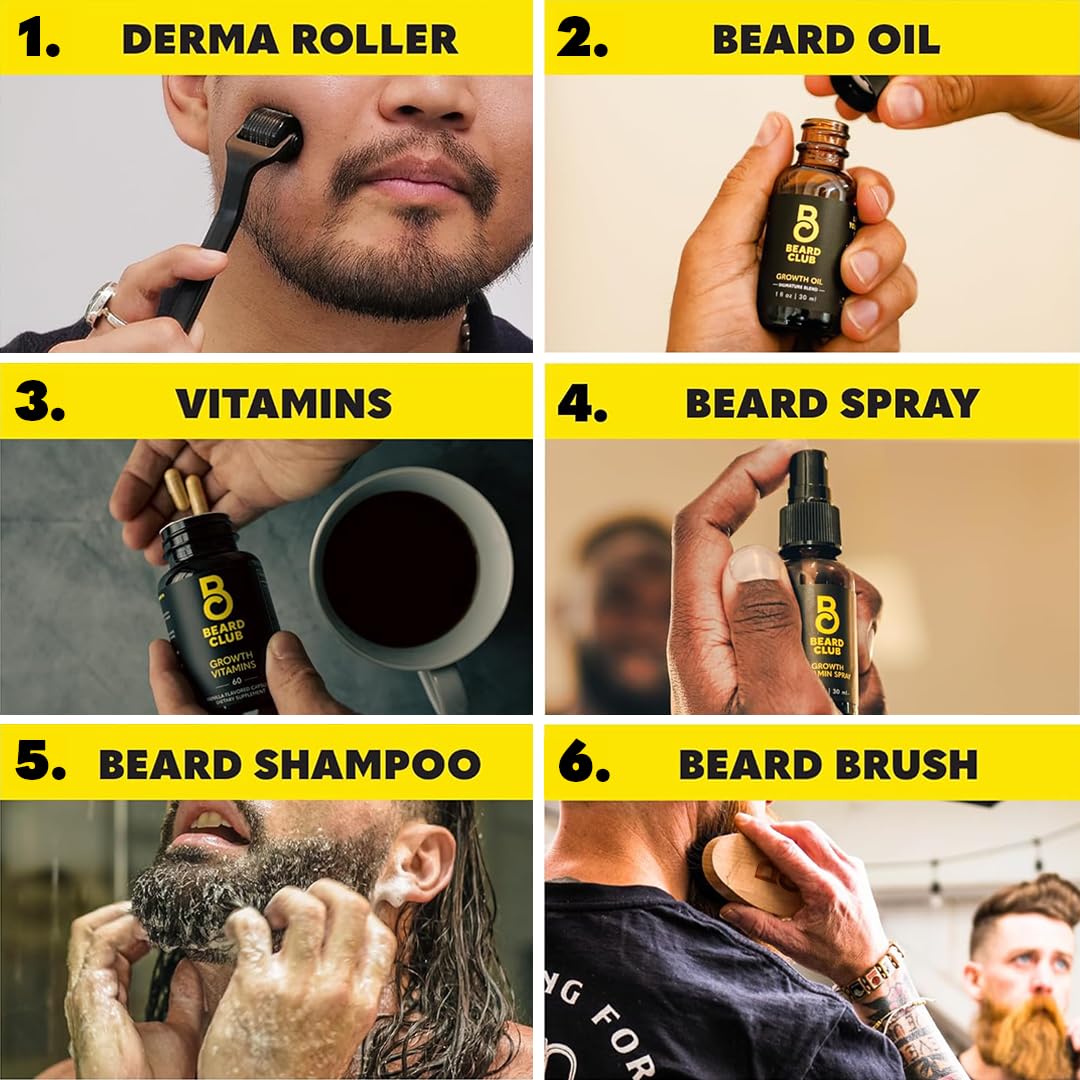 The Beard Club derma roller close-up needles for controlled skin prep