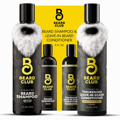 The Beard Club front packaging showing both wash and conditioner for easy grooming