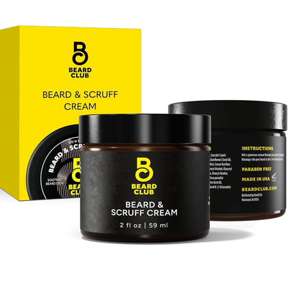 The Beard Club front jar shot showing label and compact packaging benefit: clear branding