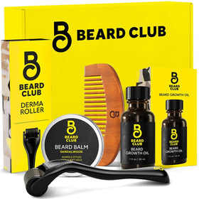 The Beard Club front packaging showing full beard growth kit and gift-ready box