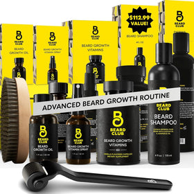 The Beard Club kit front packaging showing cedar scent, gift-ready benefit