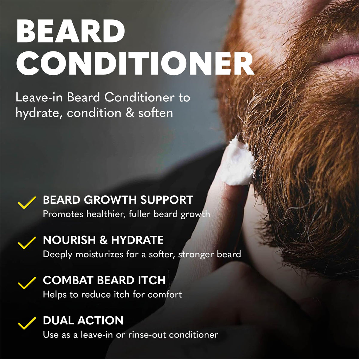 The Beard Club leave-in conditioner dispensed to demonstrate smooth application