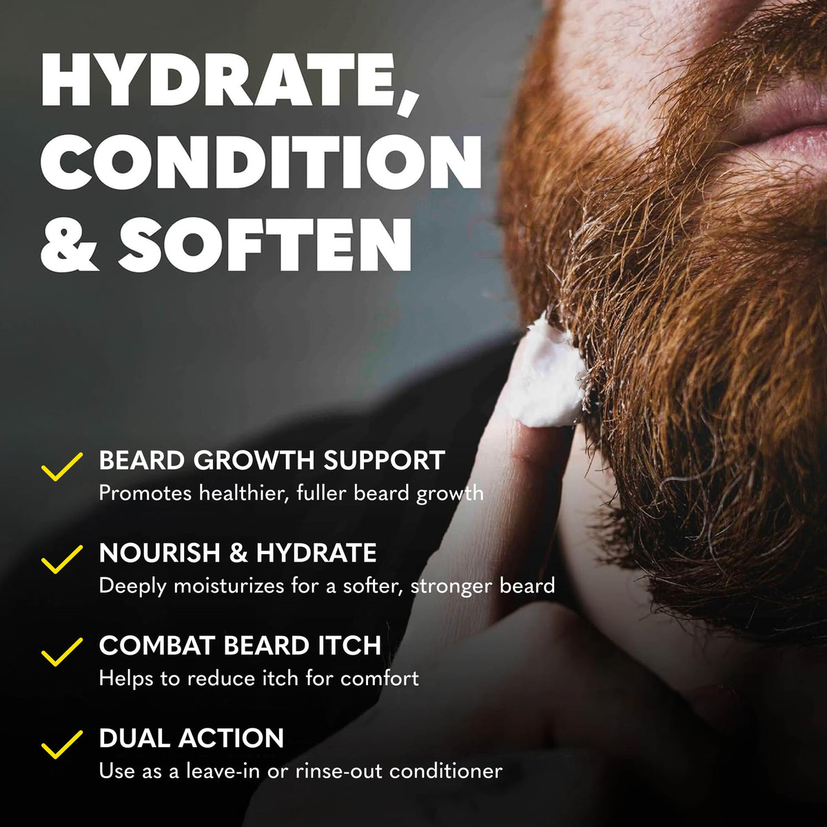 The Beard Club pump dispensing conditioner onto hands for easy application benefit