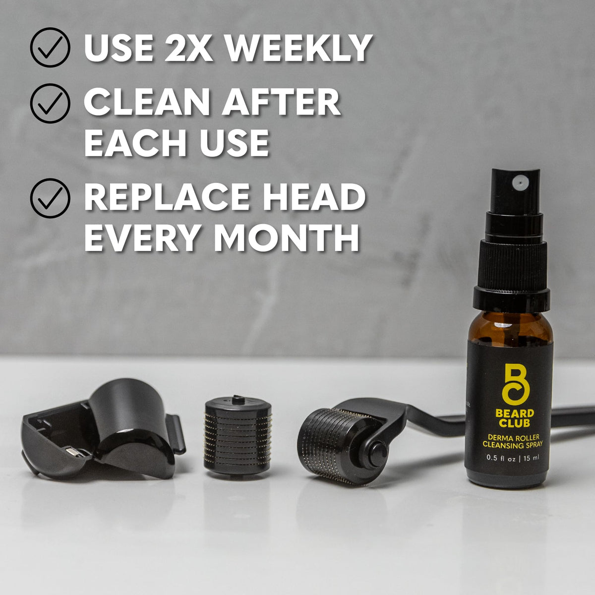 The Beard Club next to a pen showing compact size and portability