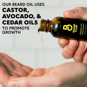 The Beard Club bottle held in hand for size and travel-friendly convenience