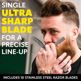 The Beard Club stainless steel replacement blades emphasizing long-lasting sharpness