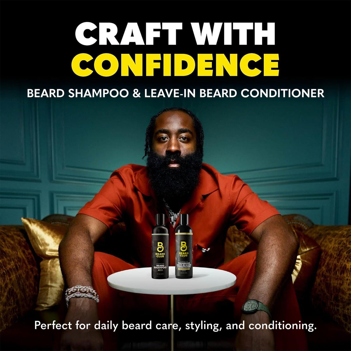 The Beard Club shampoo lather foam in hand highlighting mild, effective texture