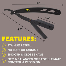 The Beard Club textured grip on handle for secure hold in wet conditions and accuracy
