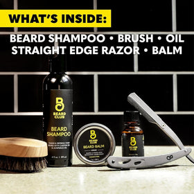 The Beard Club travel kit arrangement compact for on-the-go beard maintenance