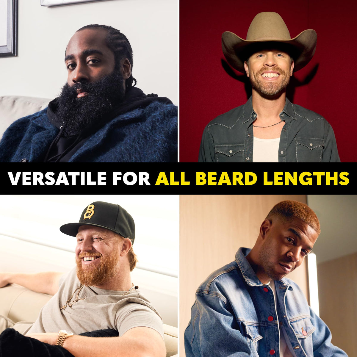 The Beard Club trimmer cutting a beard to show fast, clean performance