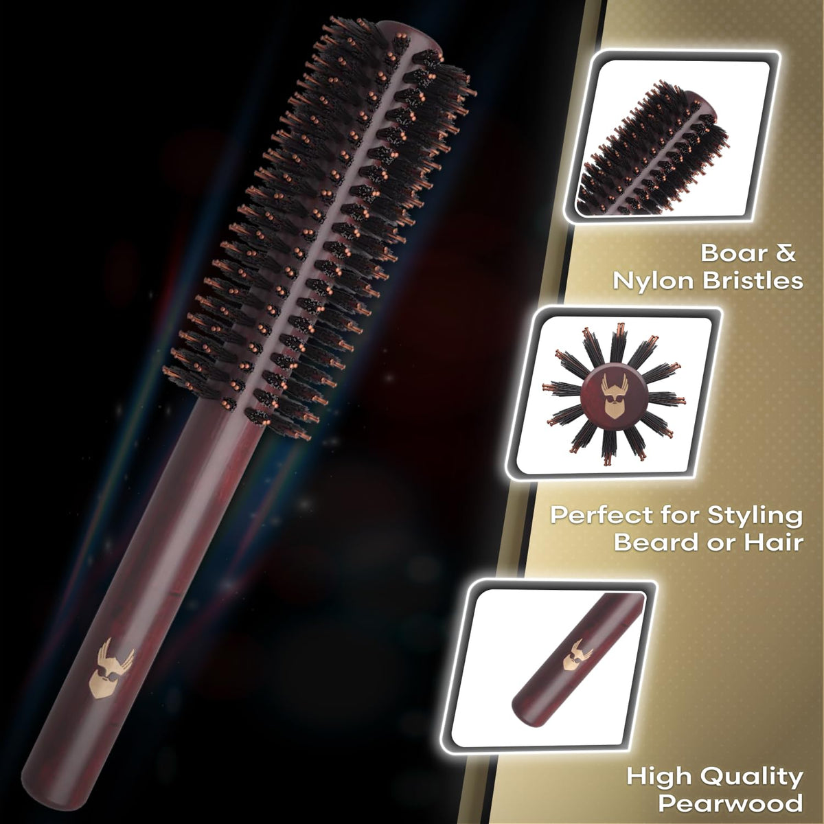 The Beard Struggle close-up of nylon bristles easing tangles and frizz