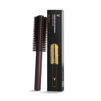 The Beard Struggle brush front view showing round barrel and styling benefits