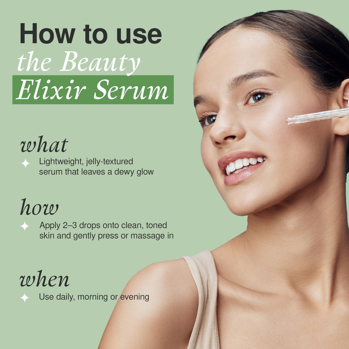 The Beauty Elixir aloe ingredient shot with fresh leaf demonstrating calming botanicals benefit: soothing
