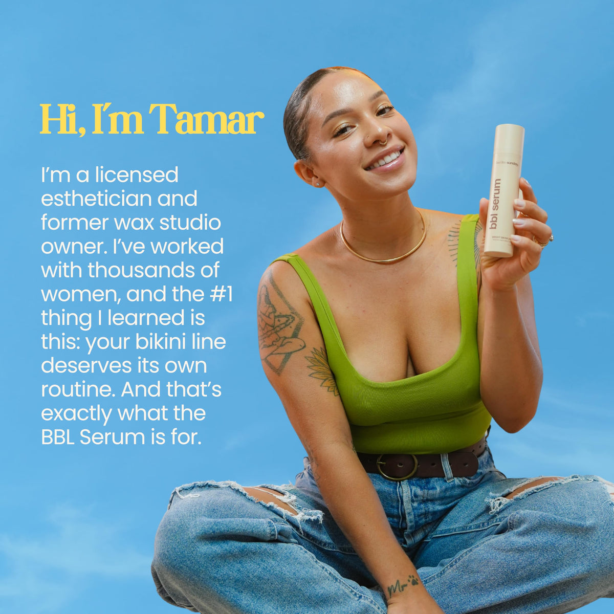 THE BIKINI LINE CO. before and after skin visual illustrating smoother-looking results