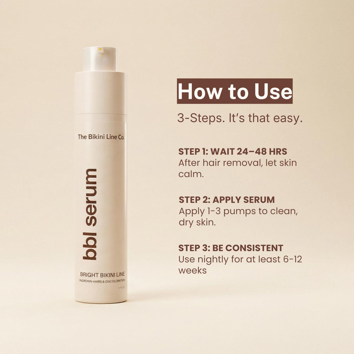 THE BIKINI LINE CO. serum on bathroom counter in lifestyle scene showing daily use