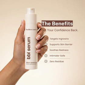THE BIKINI LINE CO. clear serum texture on skin demonstrating fast absorption