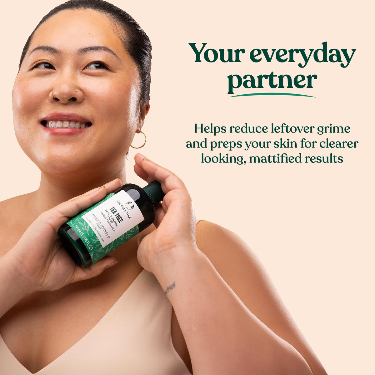 The Body Shop 250 ml bottle next to common items to show scale, indicates value