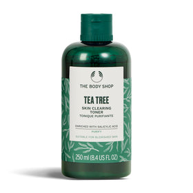 The Body Shop toner front packaging showing bottle and label, clarifies skin
