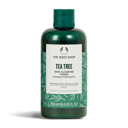 The Body Shop toner front packaging showing bottle and label, clarifies skin