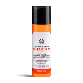 The Body Shop front packaging showing bottle and box, highlights travel-friendly size