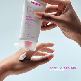 The Chemistry Brand cream being massaged into hands for fast hydration and non-greasy finish